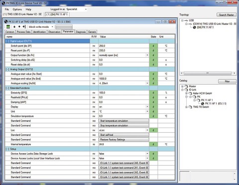図 7 パラメータとコマンドの設定。